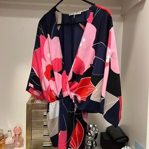 Trina Turk kimono sleeve wrap top